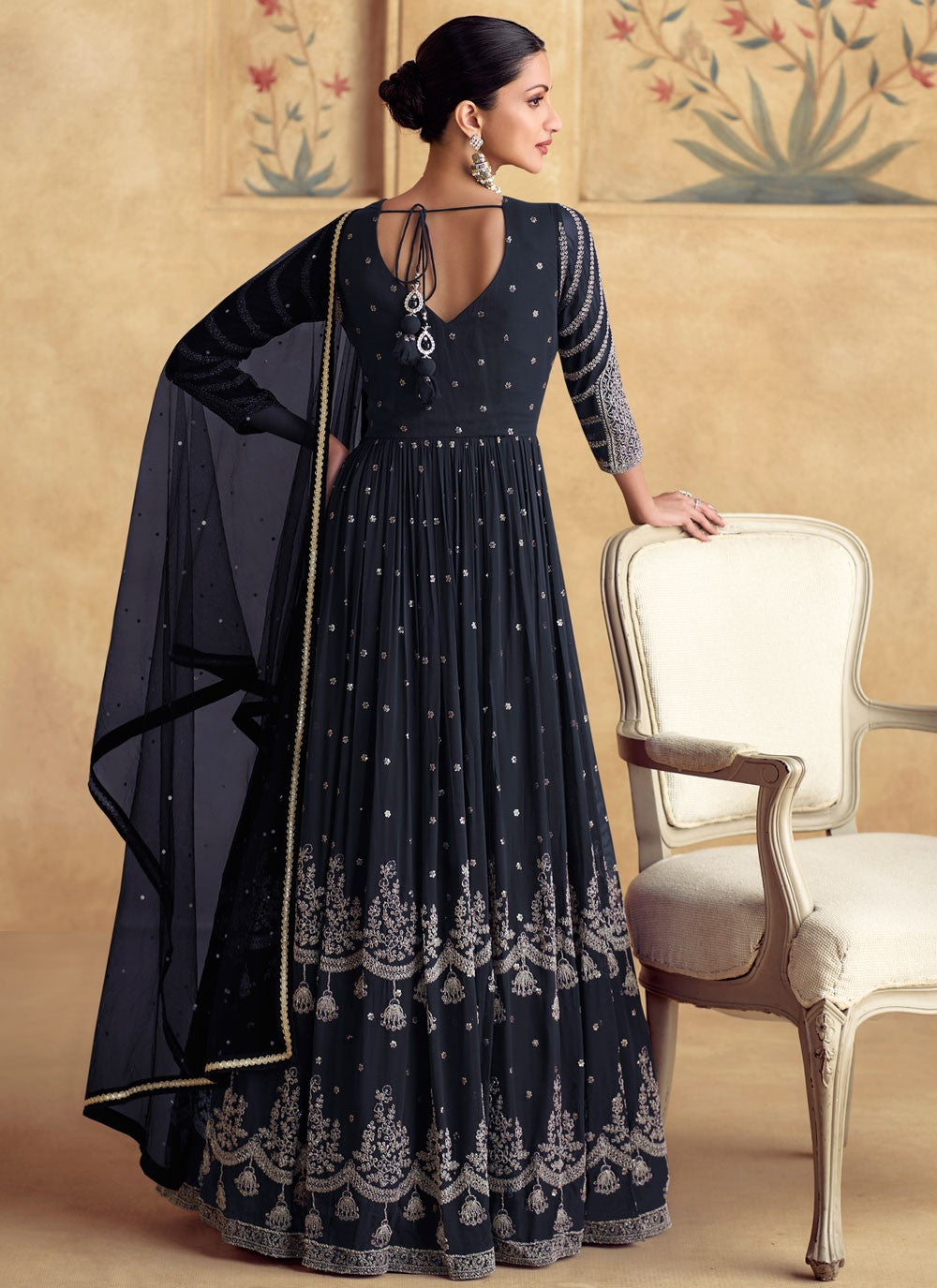 Embroidered Georgette Gown - G1809