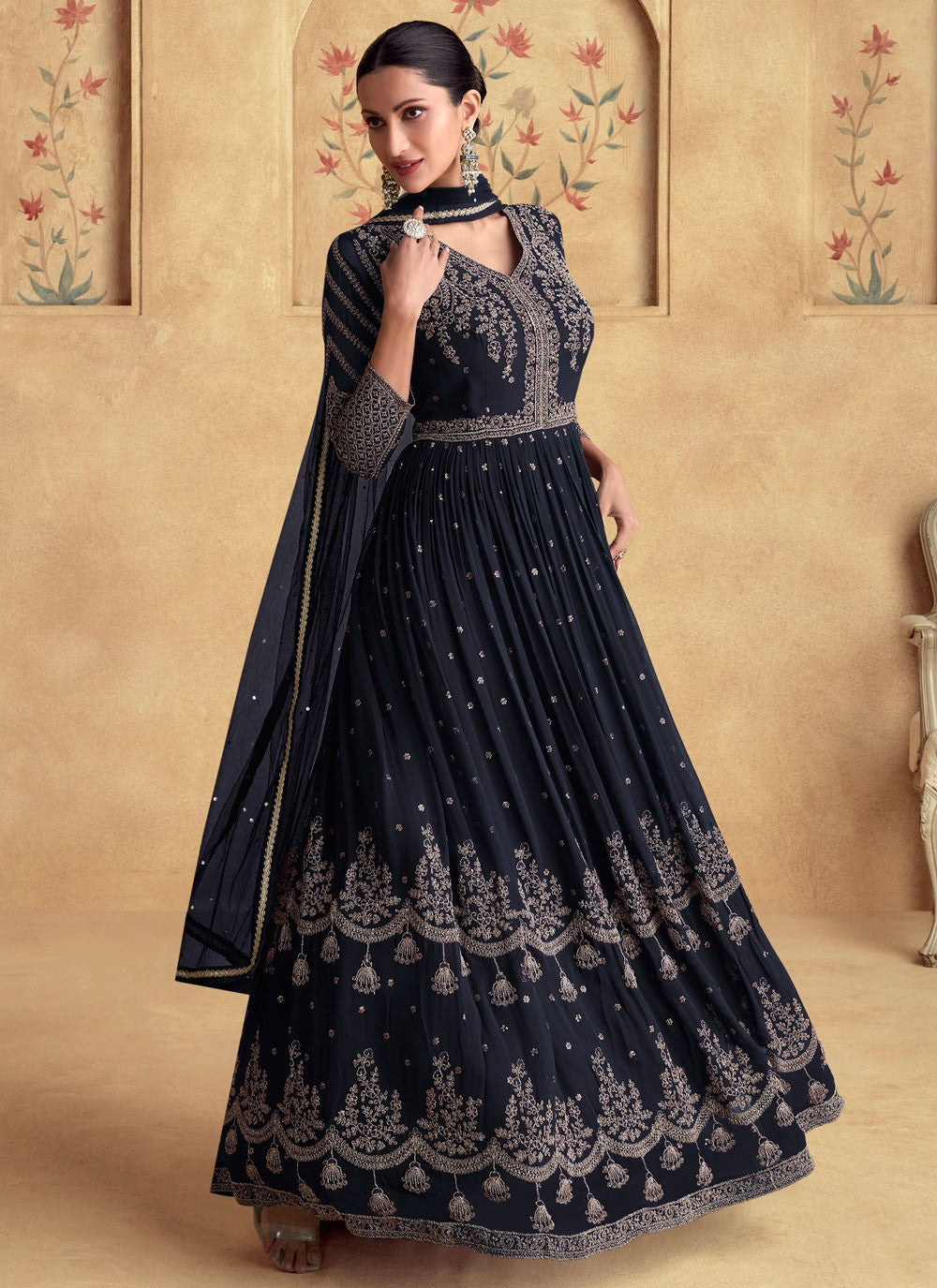 Embroidered Georgette Gown - G1809