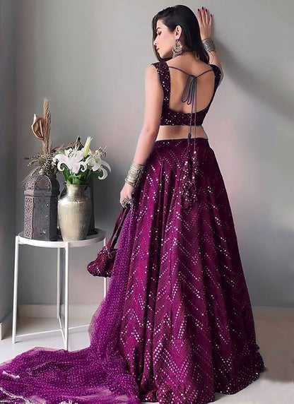 Embroidered Georgette A - Line Lehenga - L2529