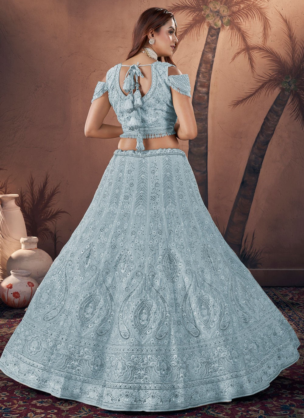 Embroidered Georgette Readymade Lehenga Choli - L2156