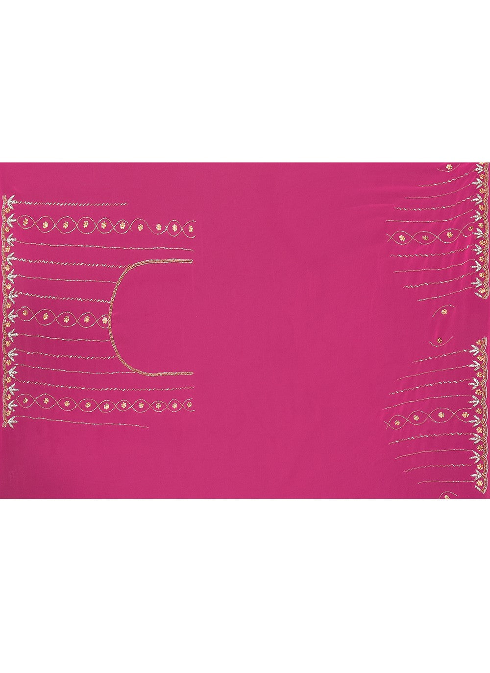 Hand Embroidery Georgette Pink Saree S14323