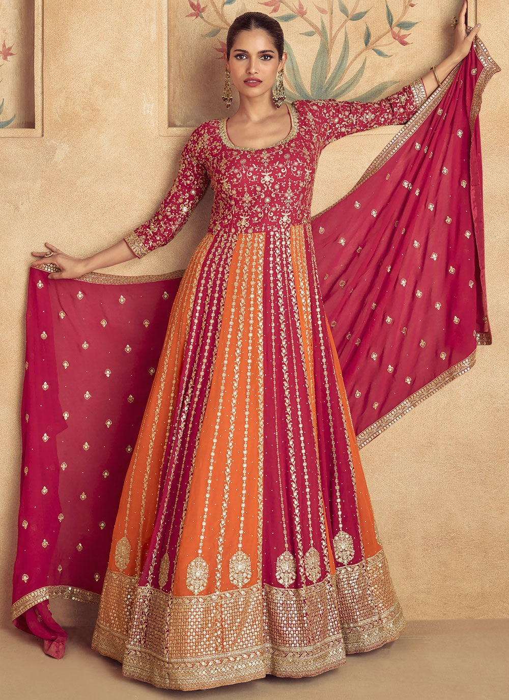 Embroidered Georgette Gown - G1863