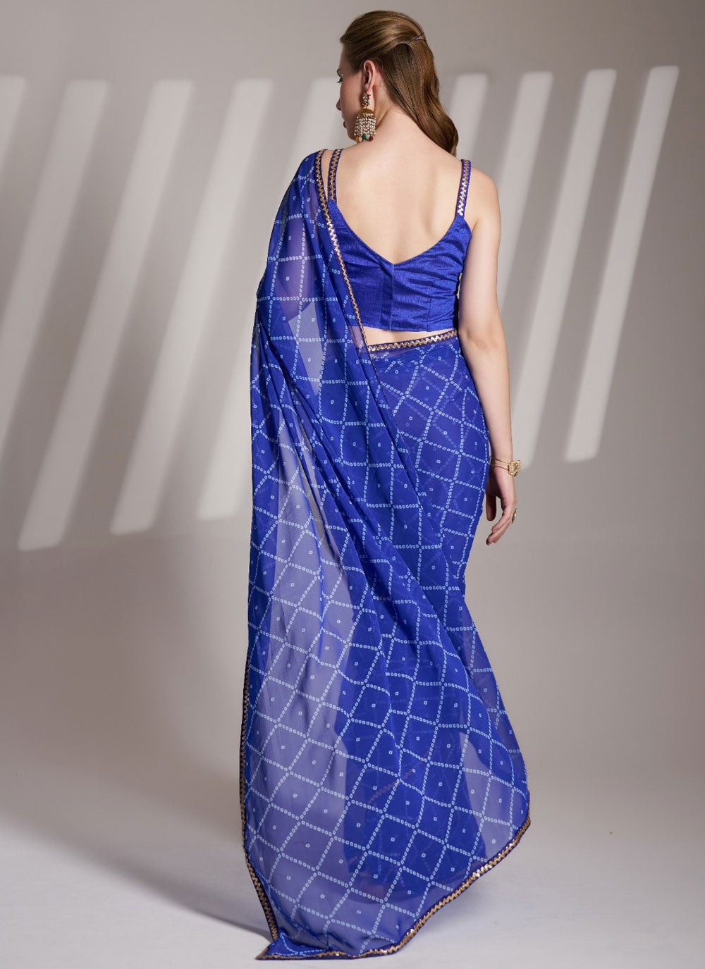 Foliage Prints Georgette Blue Saree S13922