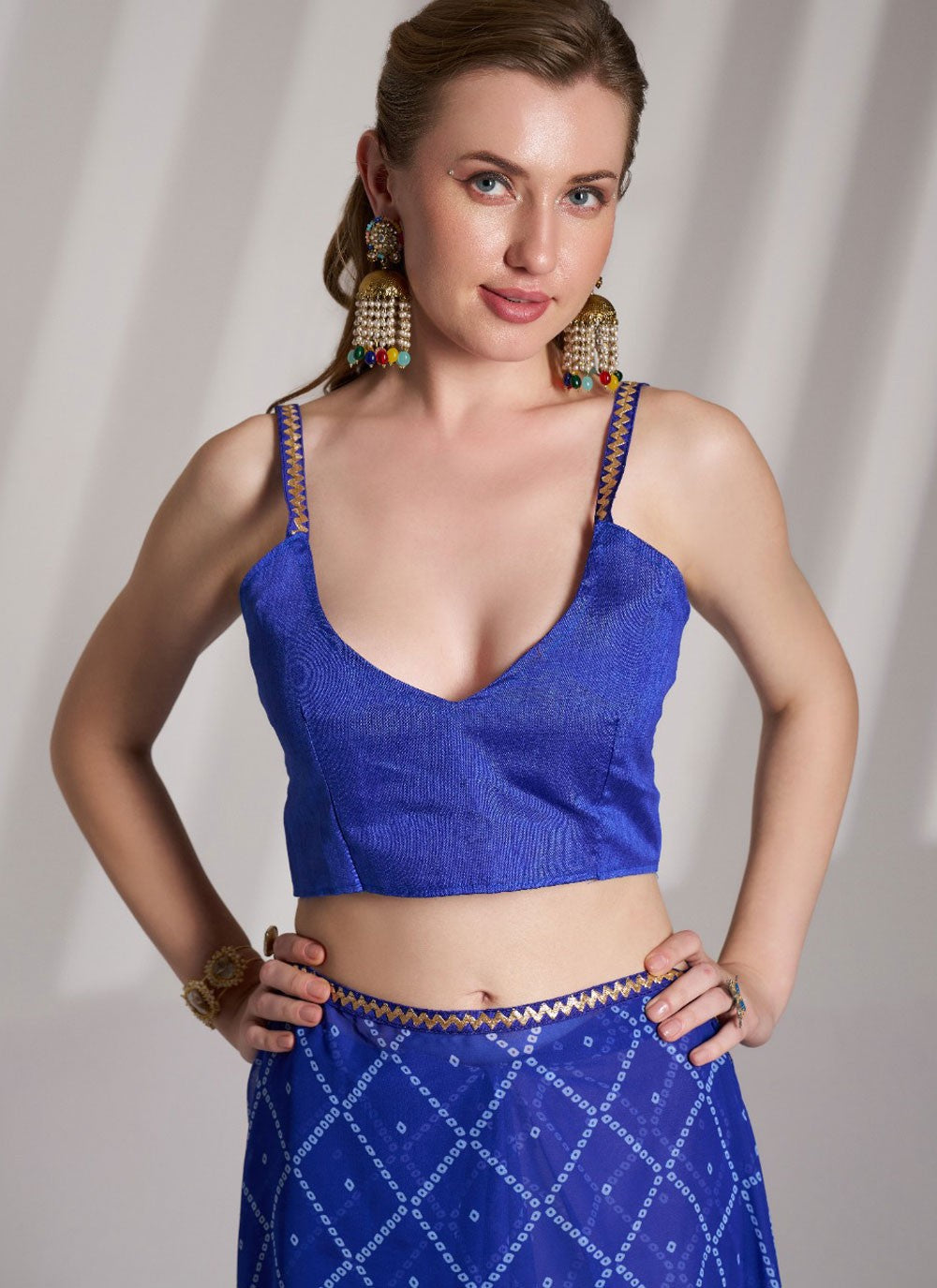 Foliage Prints Georgette Blue Saree S13922
