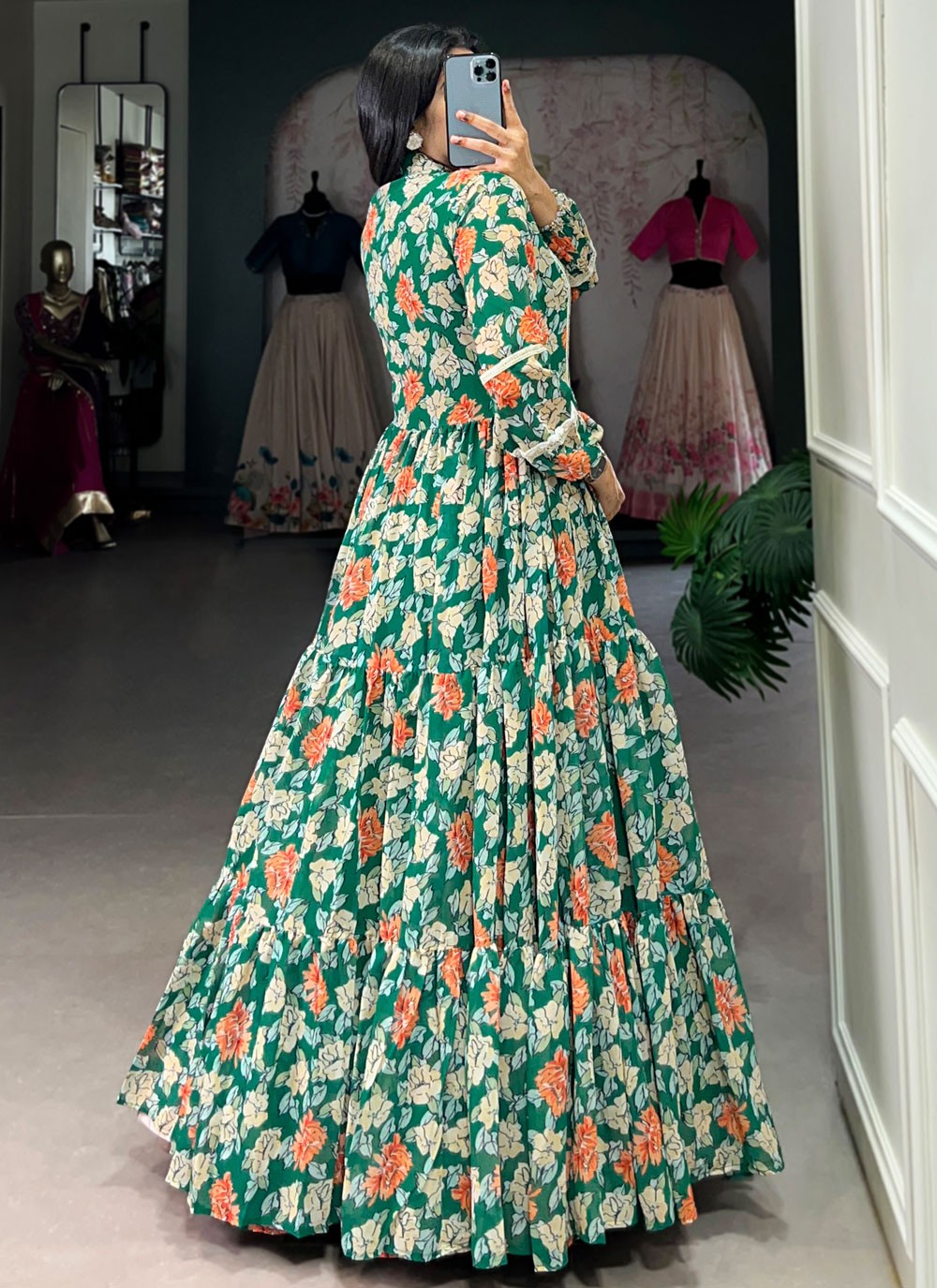 Floral Printed Georgette Gown - G1808