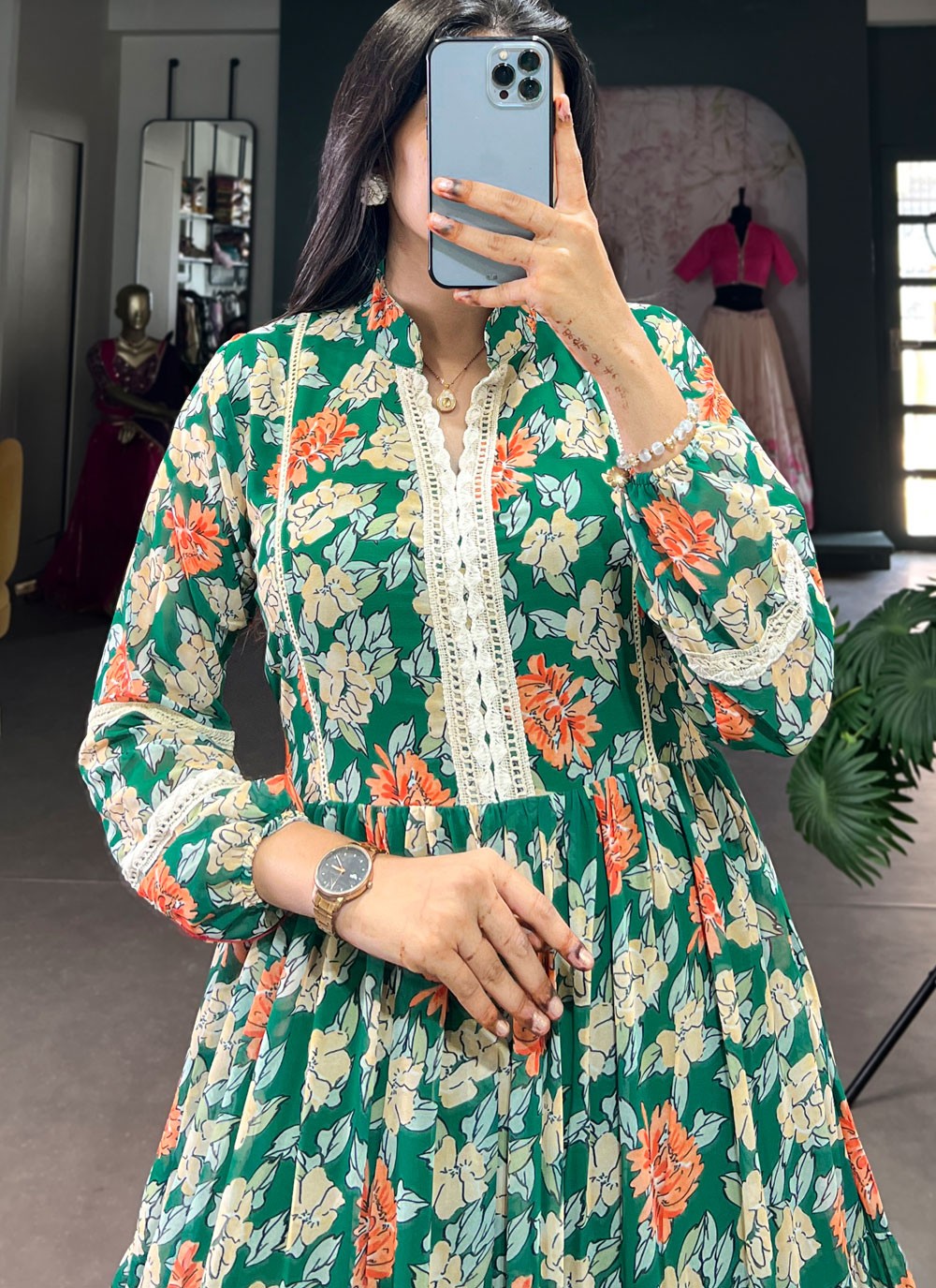 Floral Printed Georgette Gown - G1808