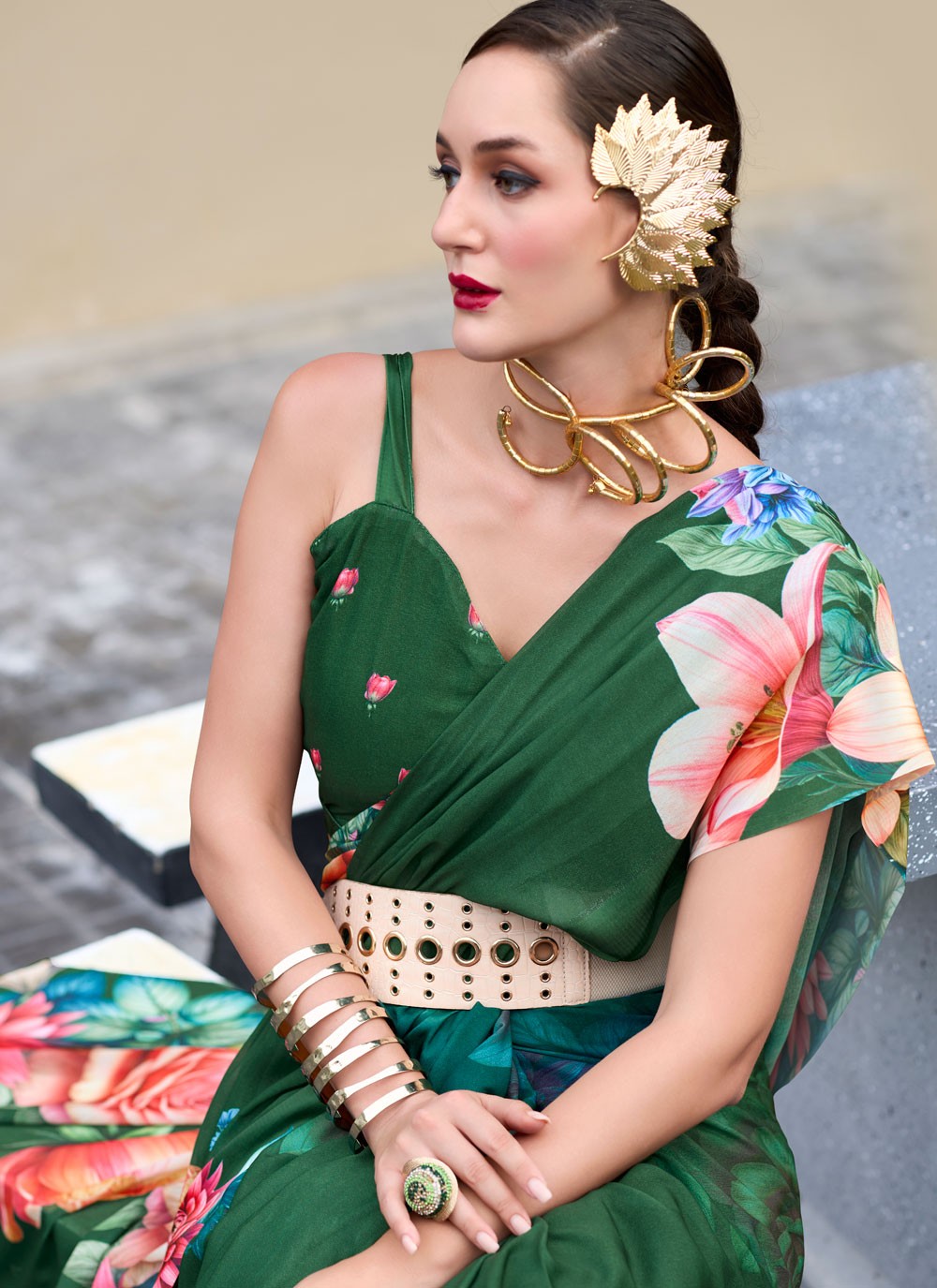 Classic Printed Georgette Saree - S8824
