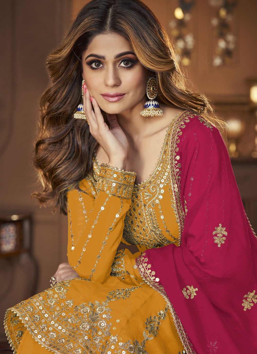 Embroidered Georgette A - Line Lehenga - L2333