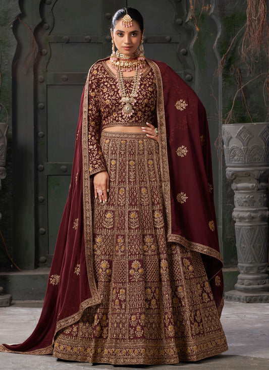 Cord Georgette Readymade Lehenga Choli - L2154