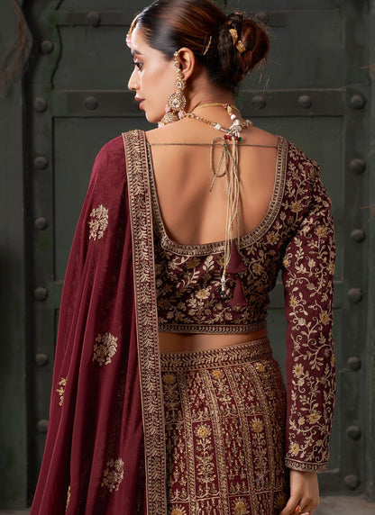 Cord Georgette Readymade Lehenga Choli - L2154