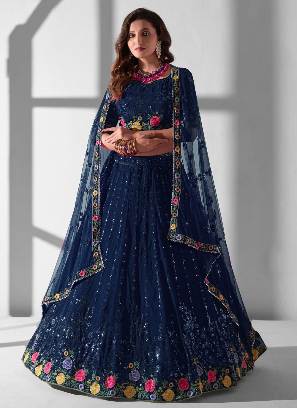 Embroidered Georgette A - Line Lehenga - L2072