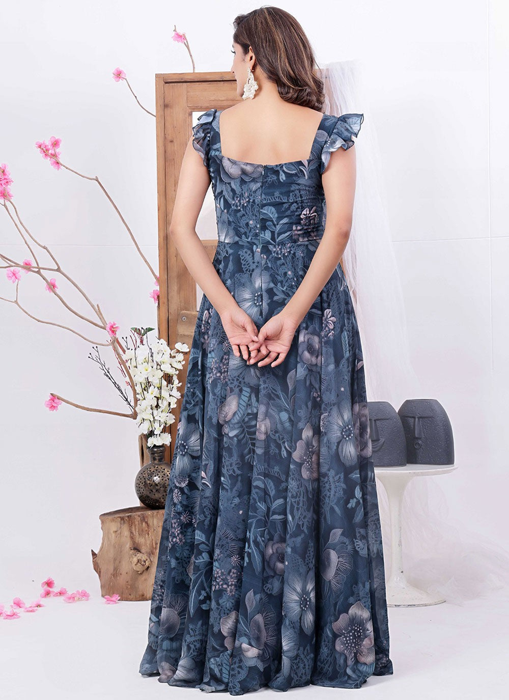 Printed Polyester Gown - G1774