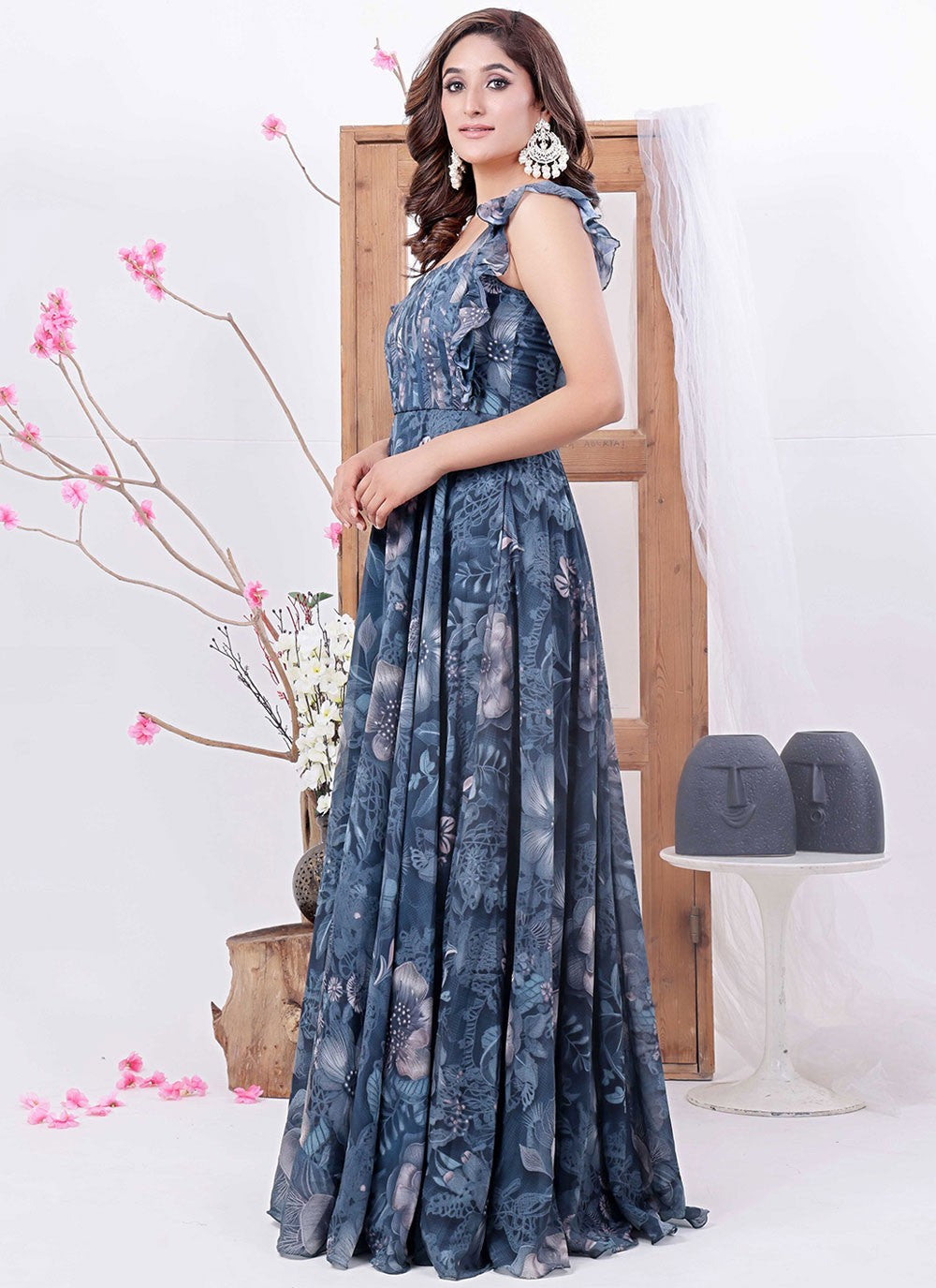 Printed Polyester Gown - G1774