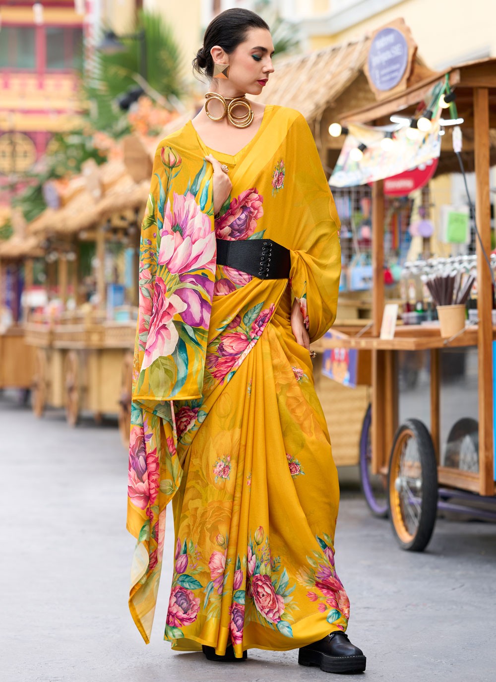Classic Printed Georgette Saree - S8824