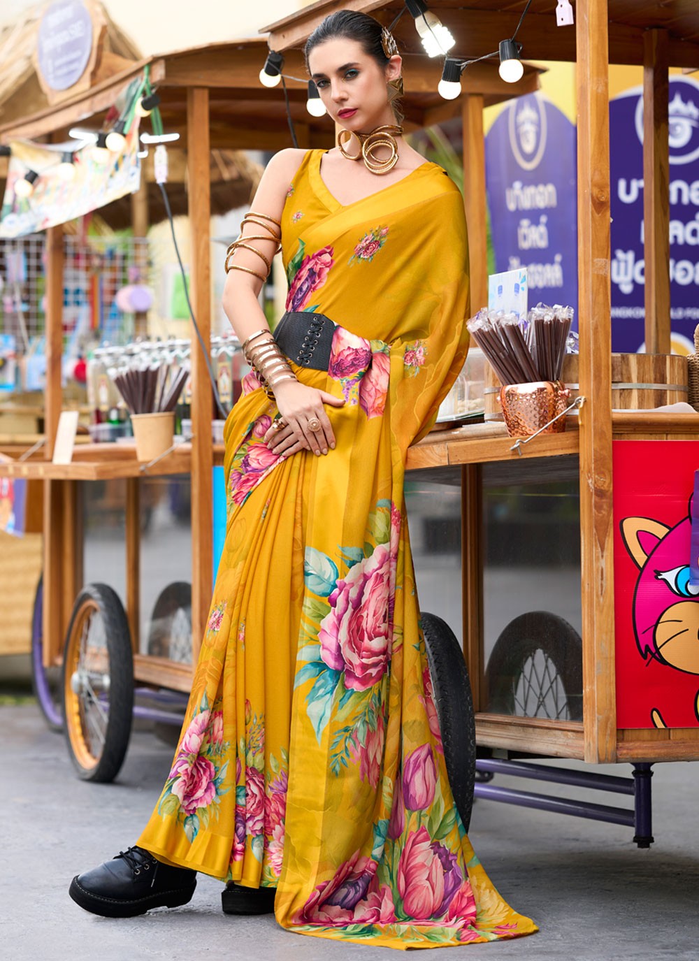 Classic Printed Georgette Saree - S8824