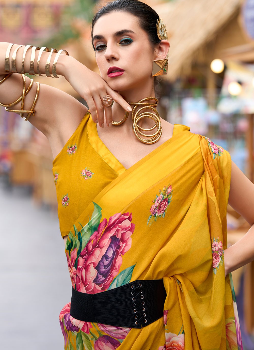 Classic Printed Georgette Saree - S8824