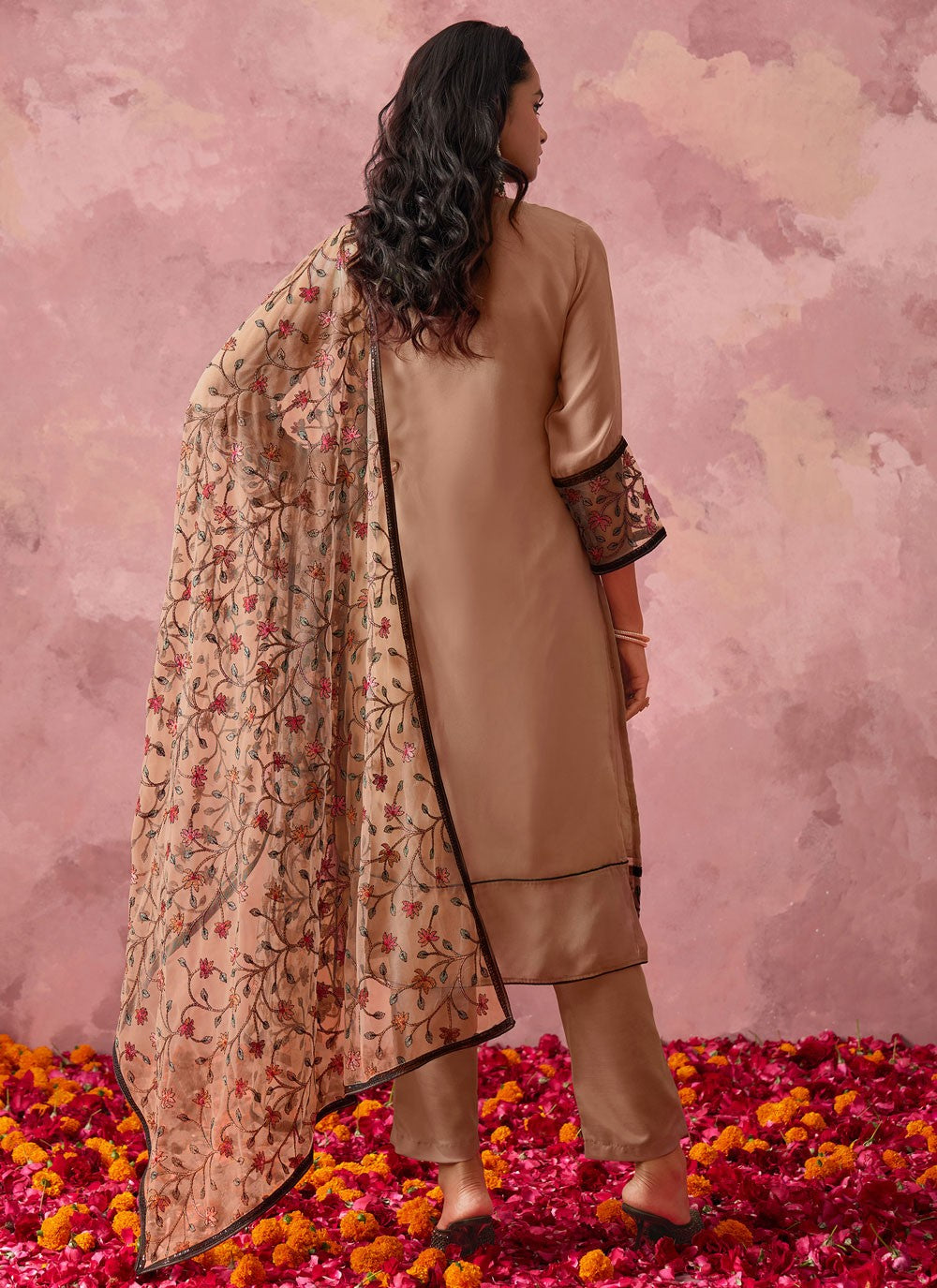 Readymade Style Embroidered Peach T7349