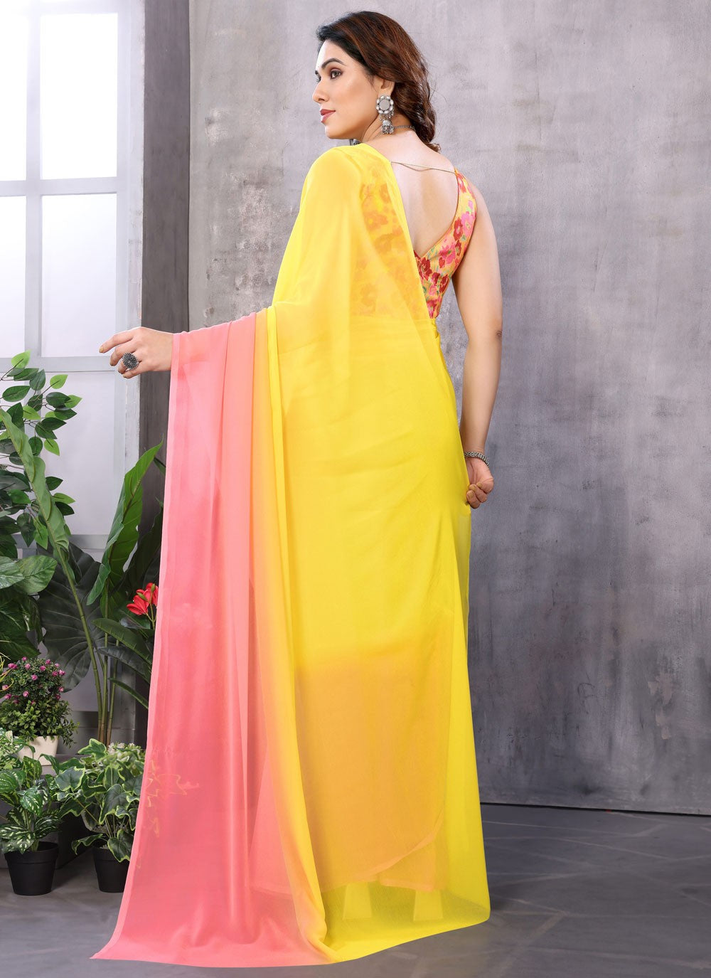 Classic Border Work Georgette Saree - S7329