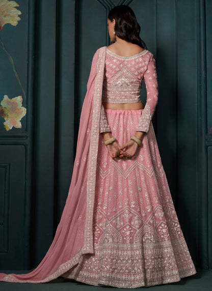 Embroidered Georgette A - Line Lehenga - L2407