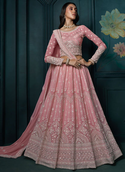 Embroidered Georgette A - Line Lehenga - L2407
