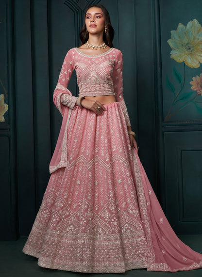 Embroidered Georgette A - Line Lehenga - L2407