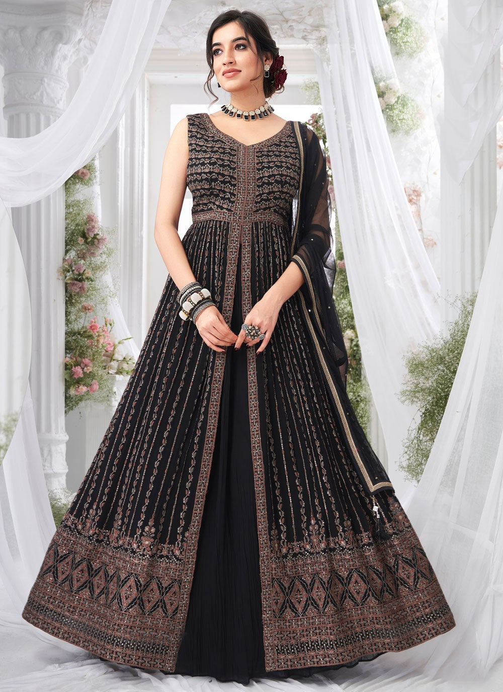 Embroidered Georgette Readymade Lehenga Choli - L2640