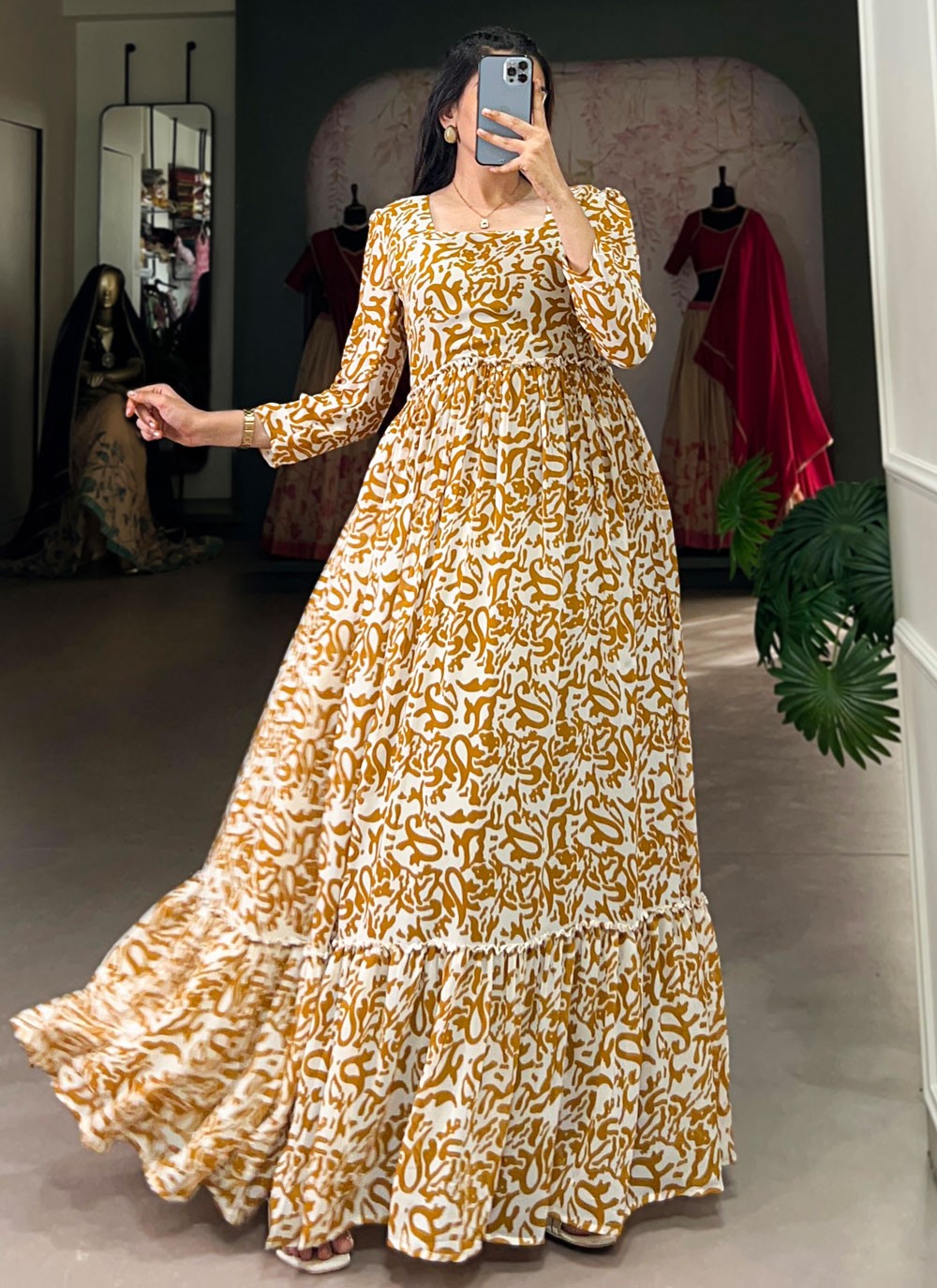 Printed Georgette Gown - G1791