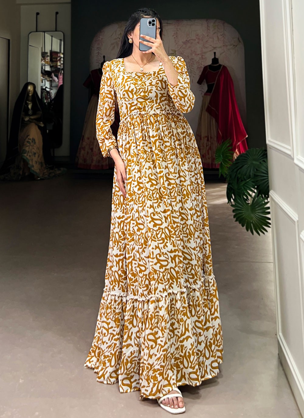 Printed Georgette Gown - G1791