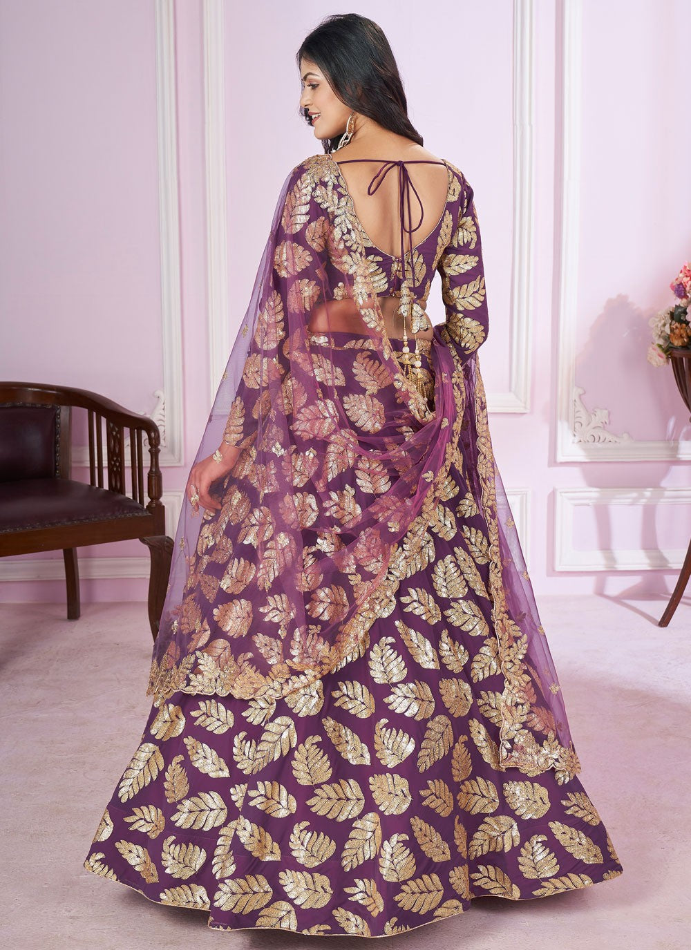 Embroidered Net A - Line Lehenga - L2142