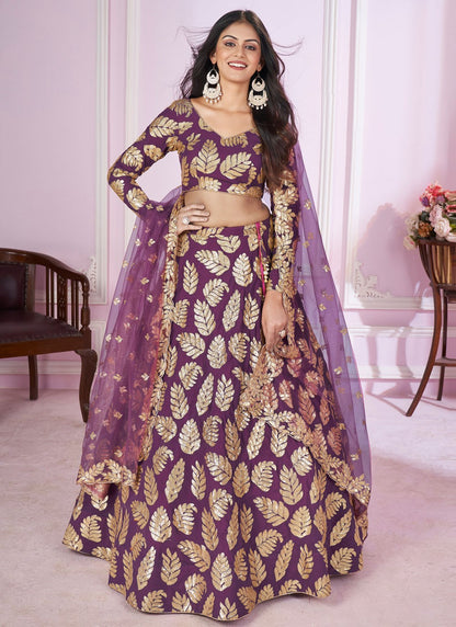 Embroidered Net A - Line Lehenga - L2142