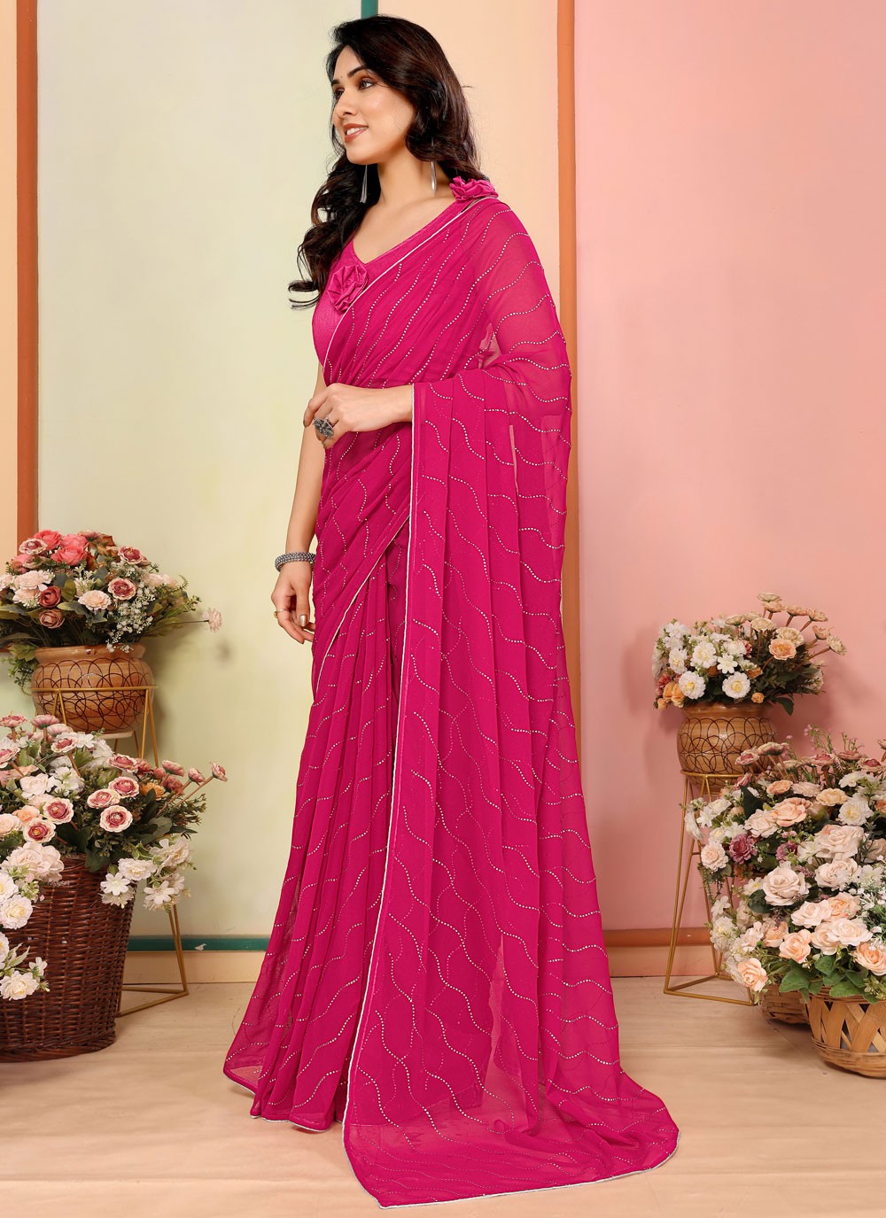 Classic Printed Georgette Saree - S9413
