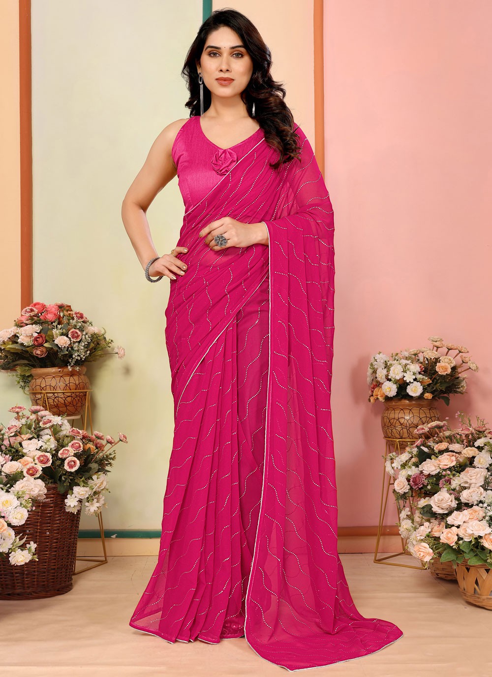 Classic Printed Georgette Saree - S9413