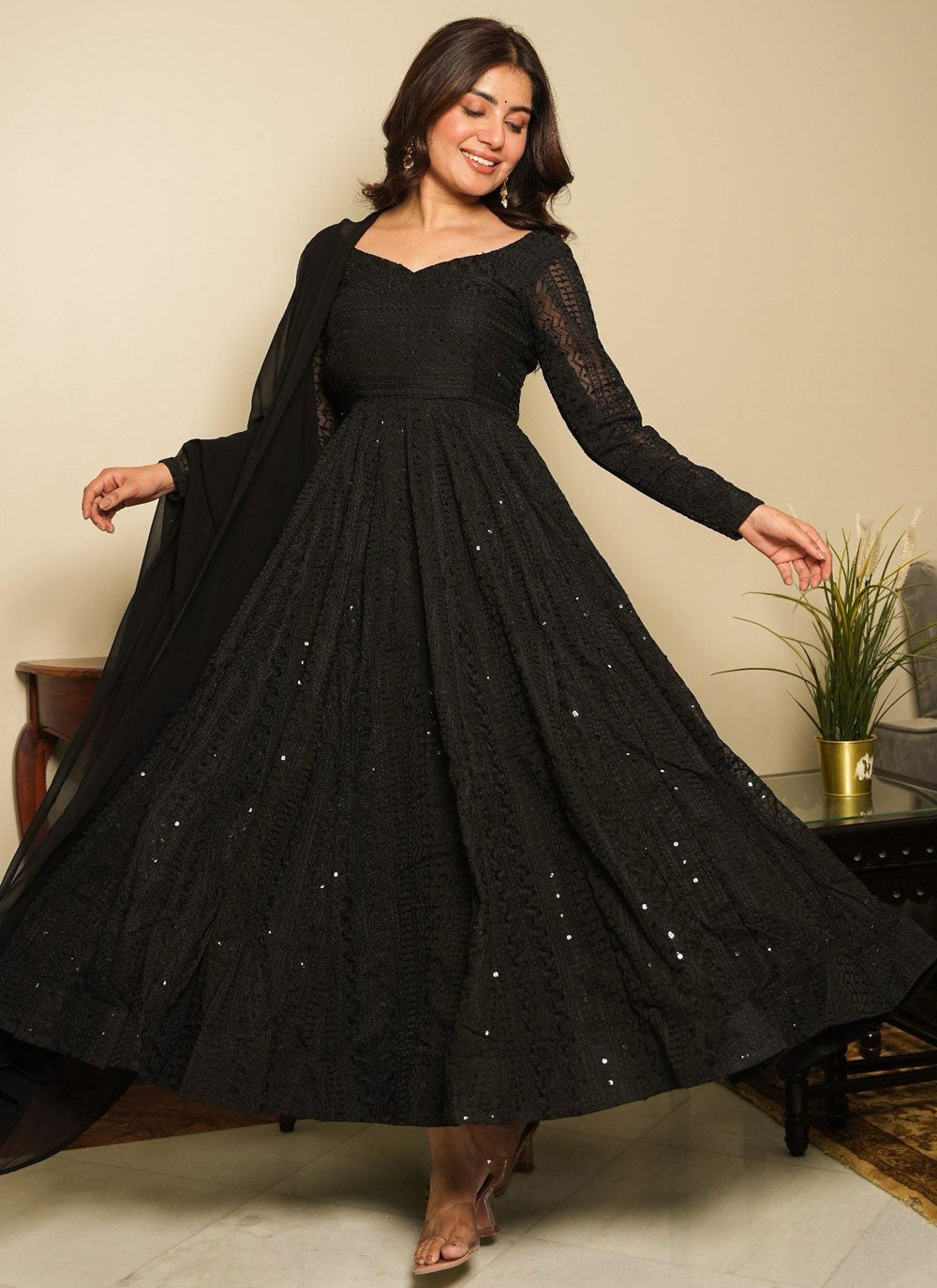 Archive Chikankari Work 316703 Black T6793