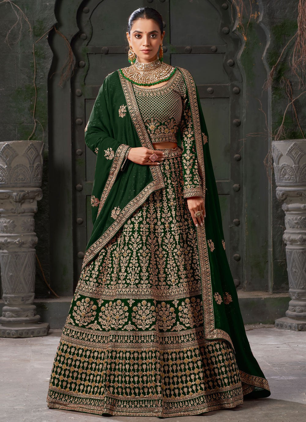 Cord Georgette Readymade Lehenga Choli - L2452