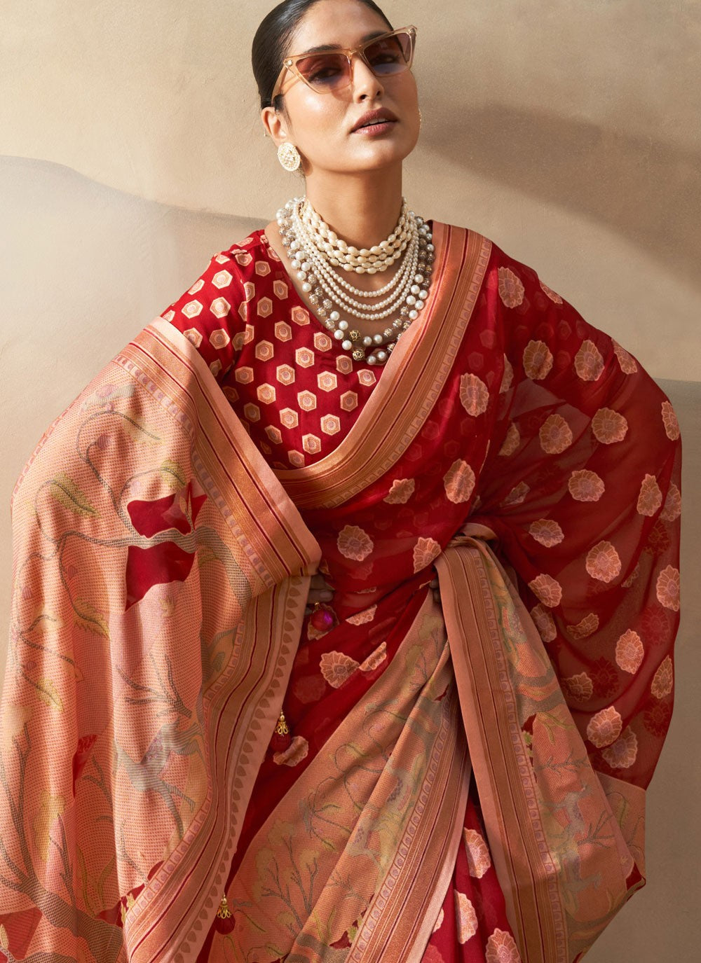 Weaving Zari Georgette Saree - S12169