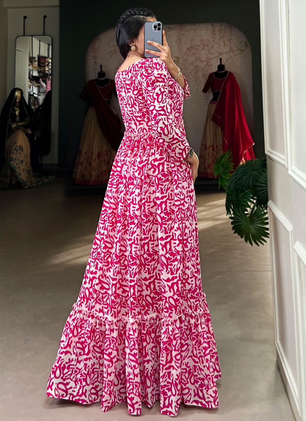 Printed Georgette Gown - G1791