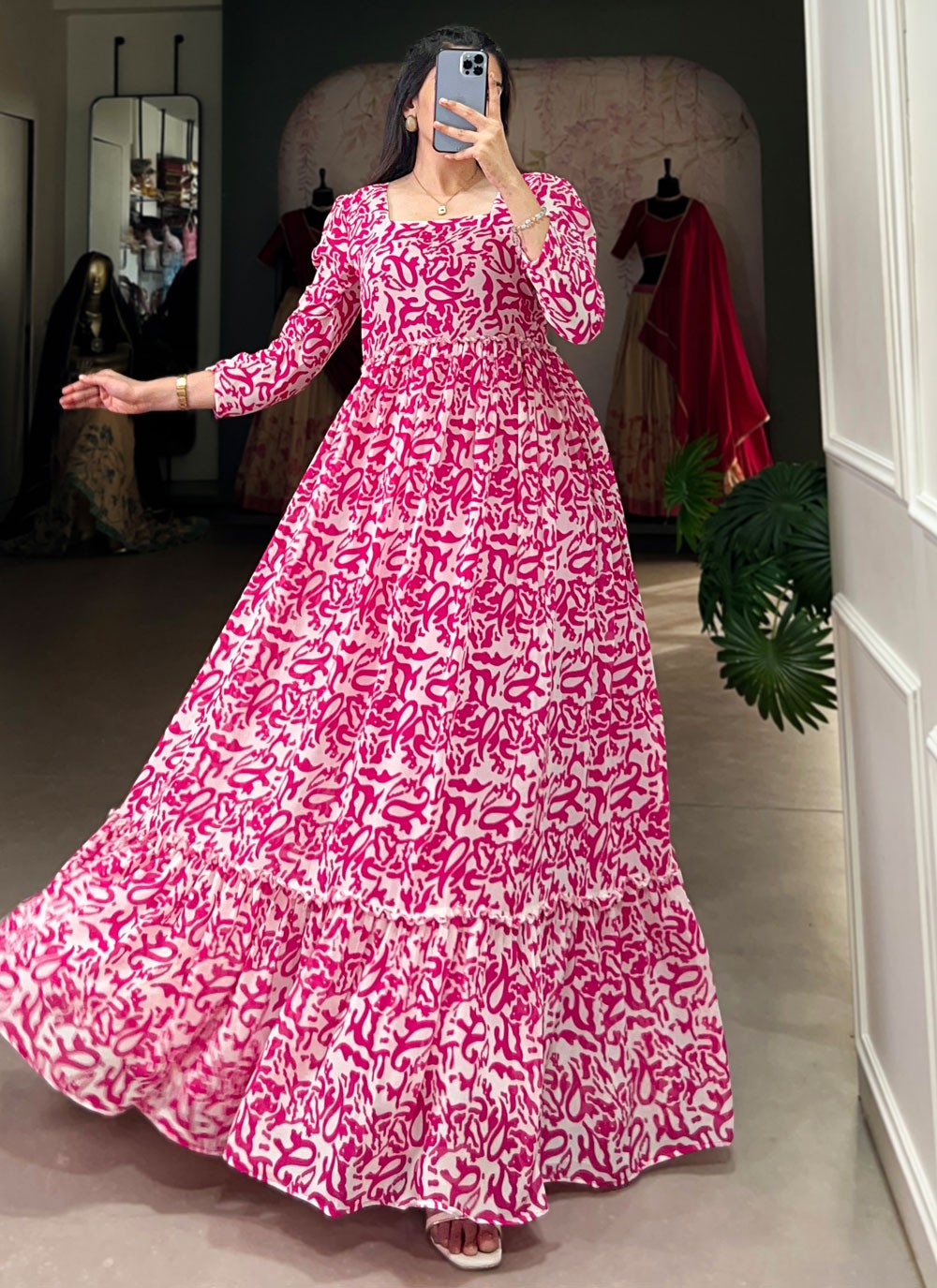 Printed Georgette Gown - G1791