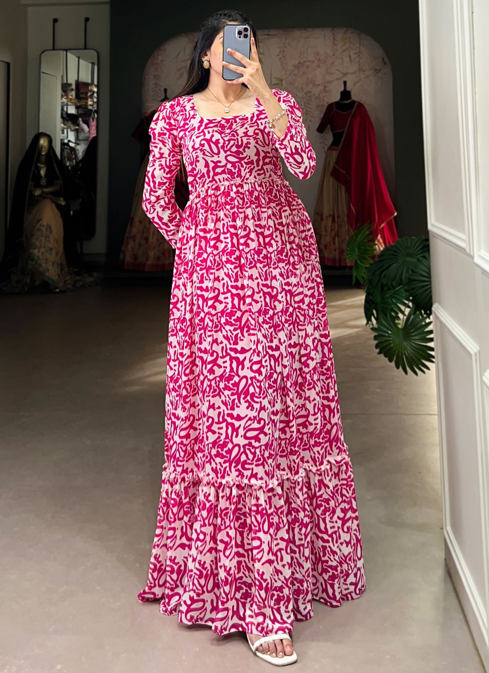 Printed Georgette Gown - G1791