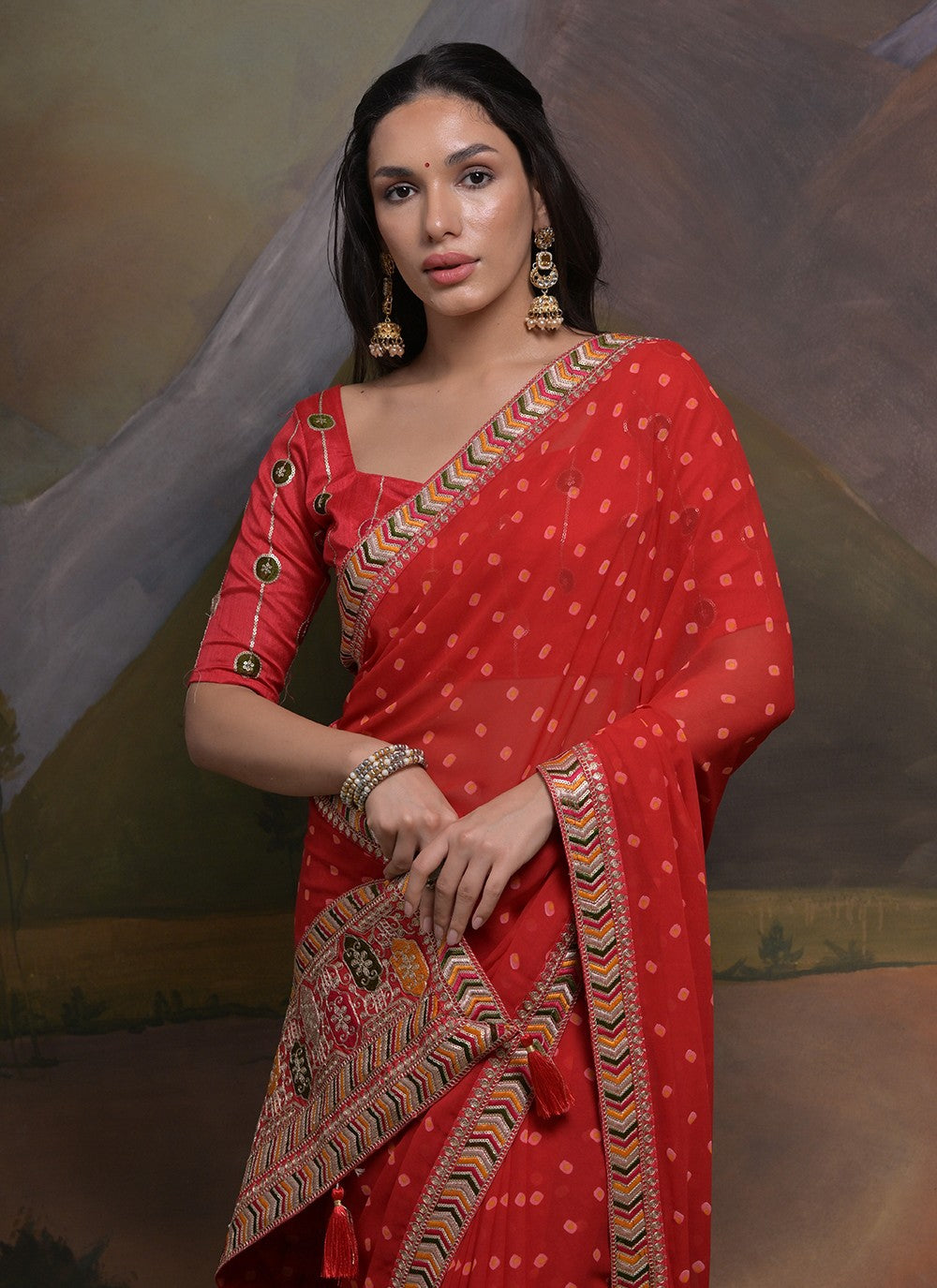 Trendy Cord Georgette Saree - S5213