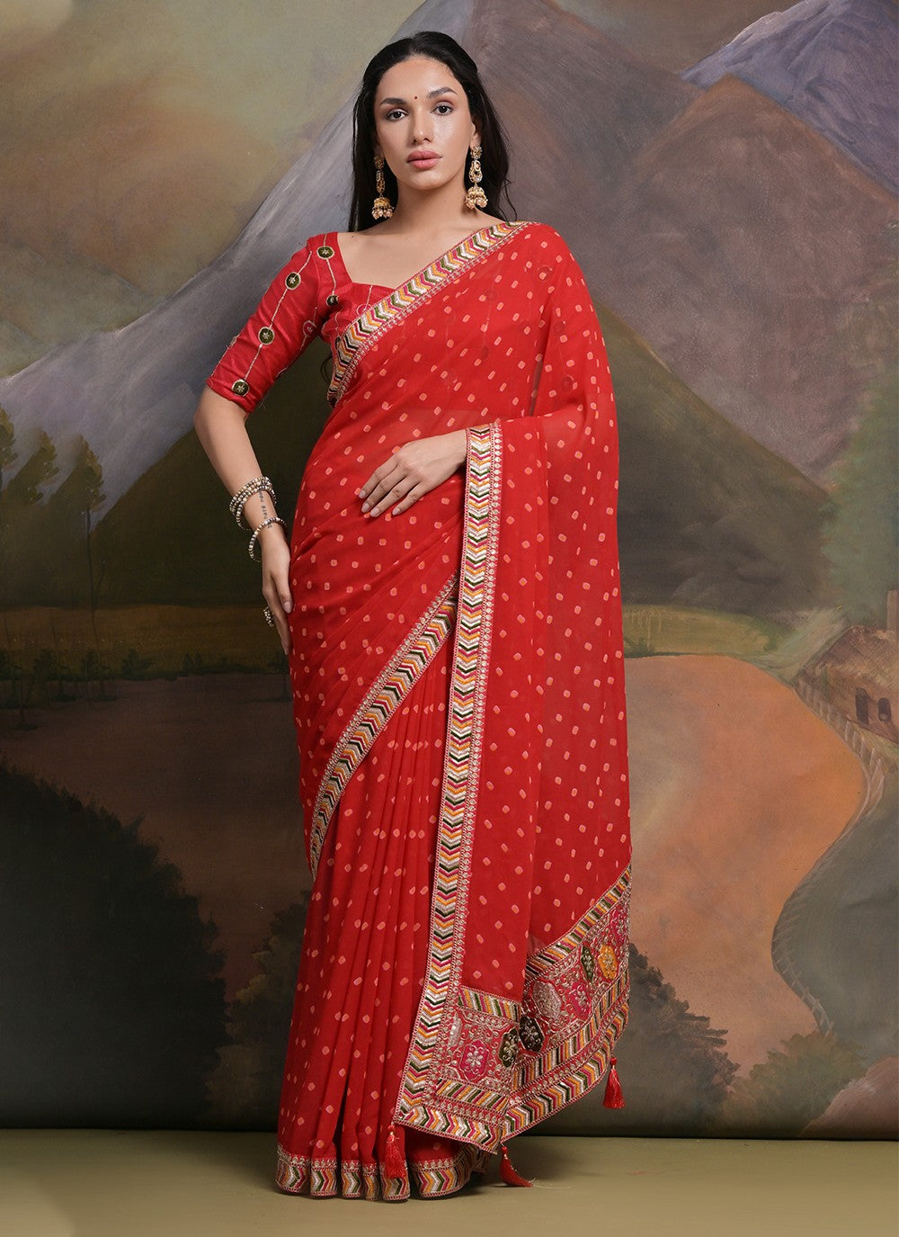 Trendy Cord Georgette Saree - S5213