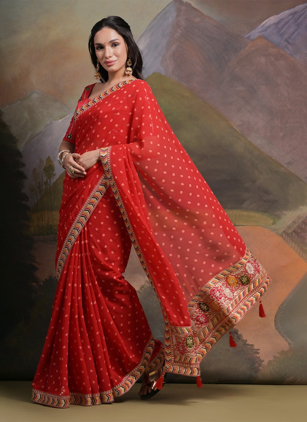 Trendy Cord Georgette Saree - S5213