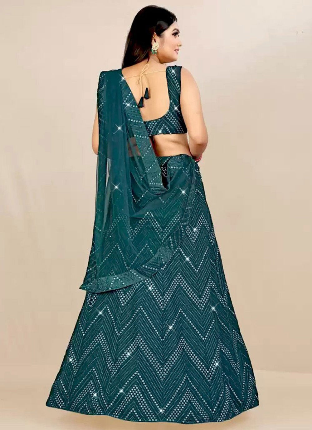 Embroidered Faux Georgette A - Line Lehenga - L2621