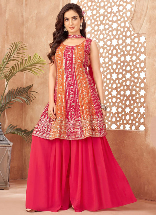 Salwar Suit Sequins Multi Colour Georgette T5564