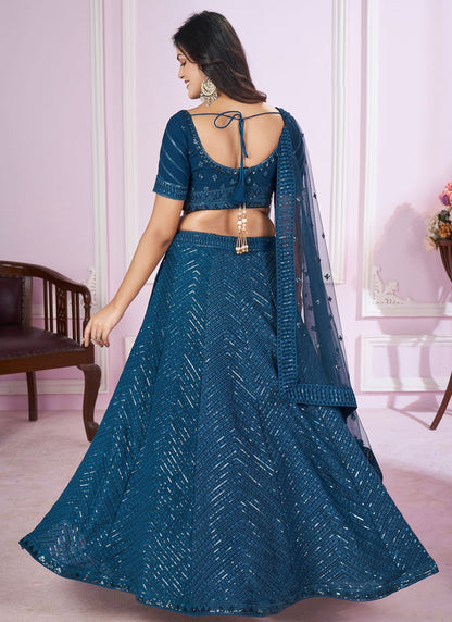 Embroidered Net A - Line Lehenga - L2142
