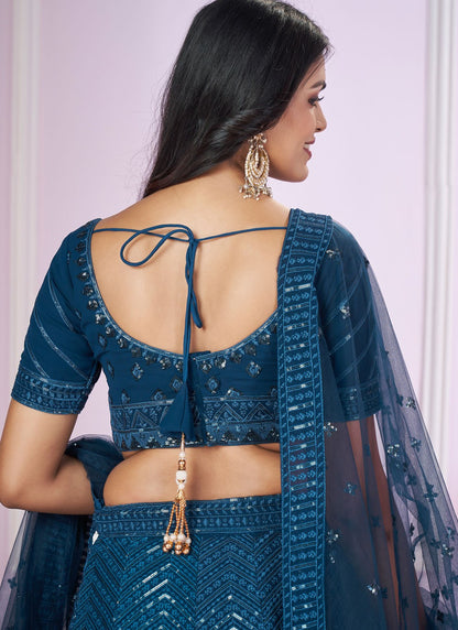 Embroidered Net A - Line Lehenga - L2142