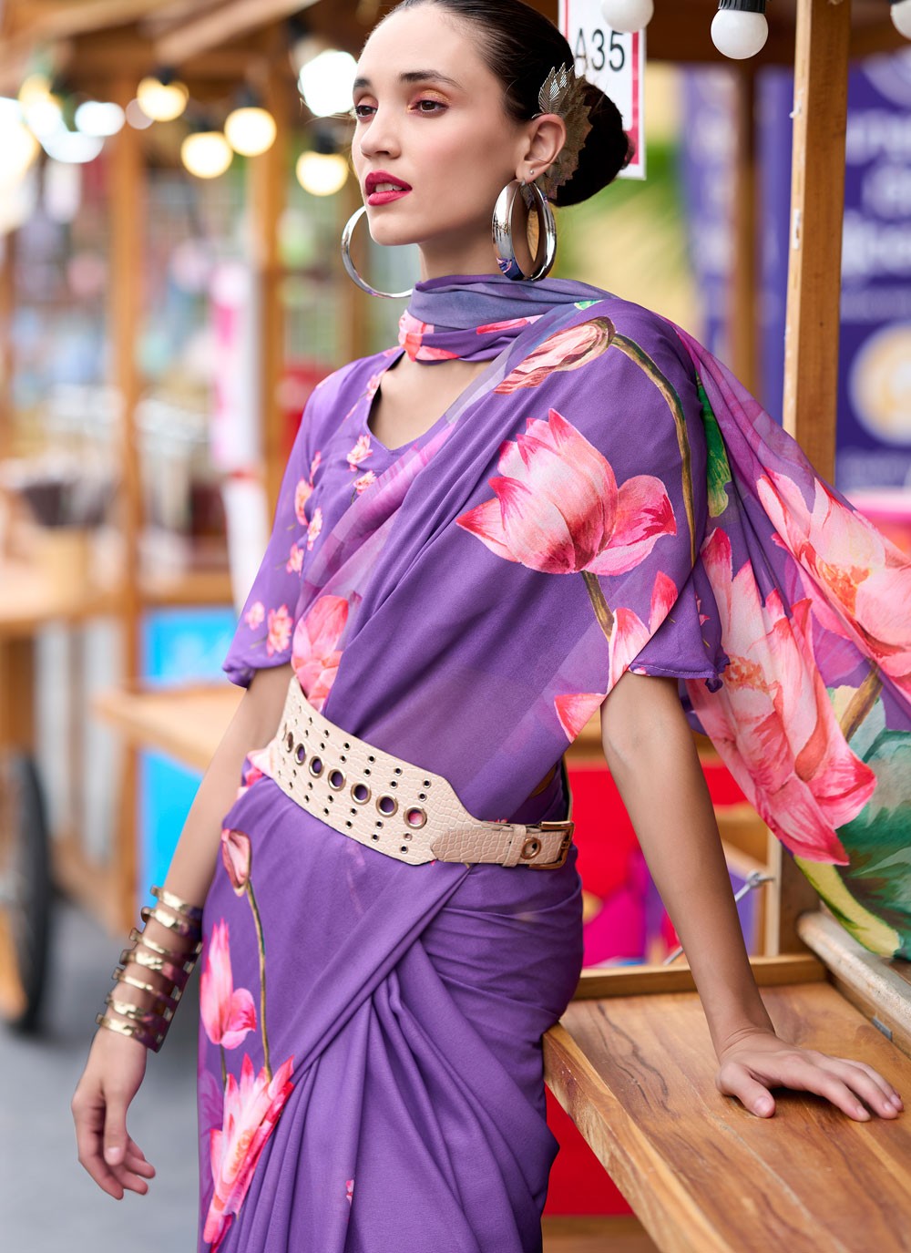Classic Printed Georgette Saree - S8824