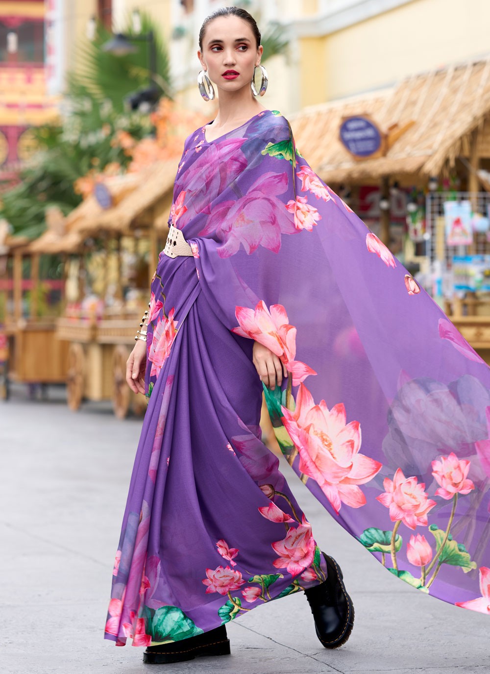 Classic Printed Georgette Saree - S8824