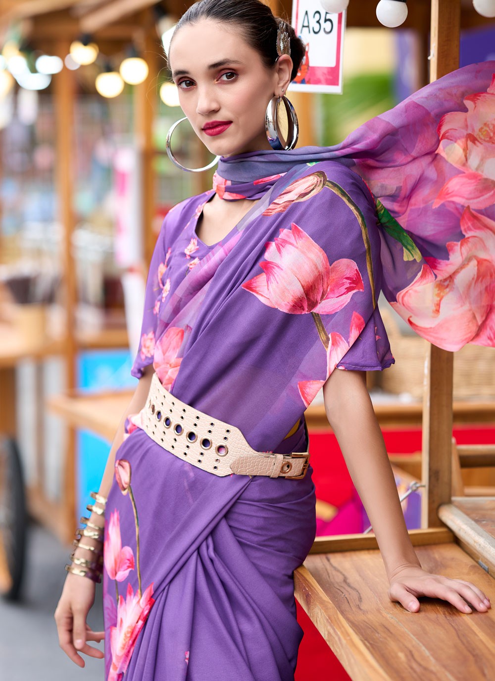 Classic Printed Georgette Saree - S8824