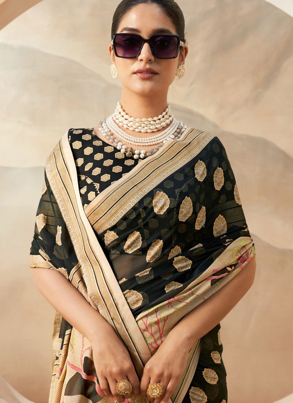 Weaving Zari Georgette Saree - S12169