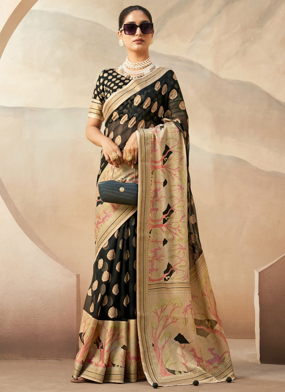 Weaving Zari Georgette Saree - S12169